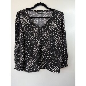 Karl Lagerfield Pullover Top W V Neck And Covered Buttons No Size Tag See Pics